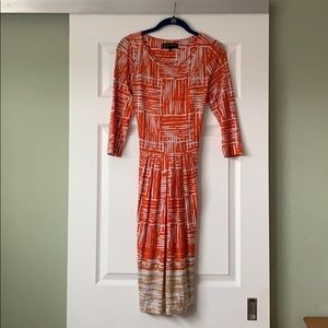 Jones NY Orange and White Dress
